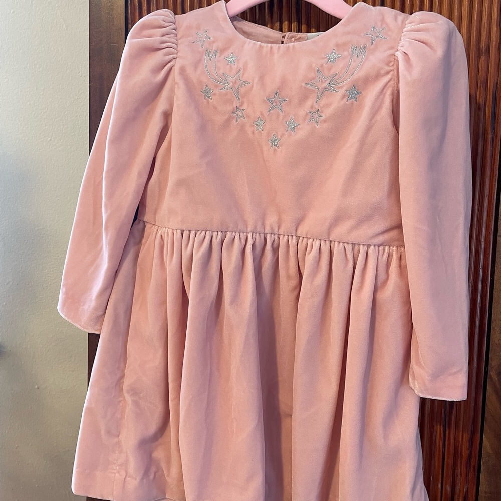 Stella McCartney 3T velvet dress Rose blue color